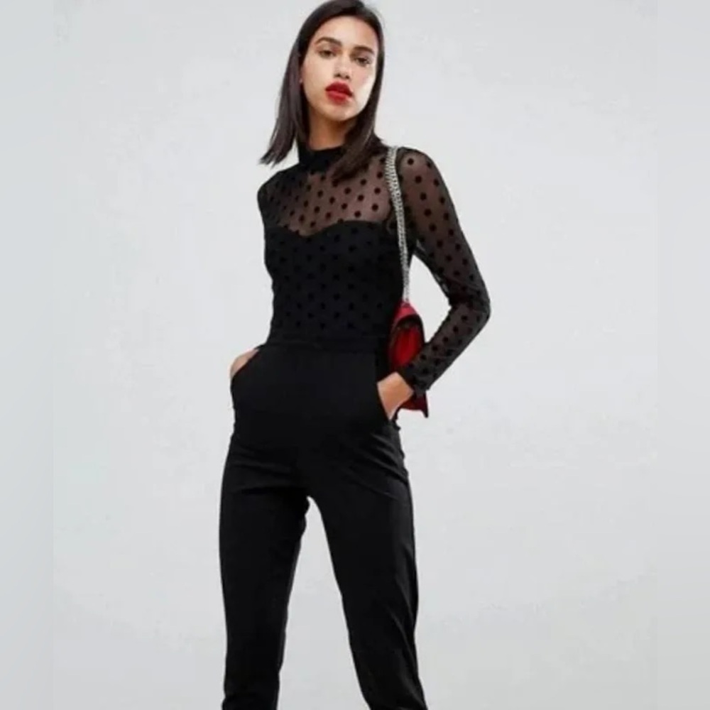 French connection polkadot jumpsuit